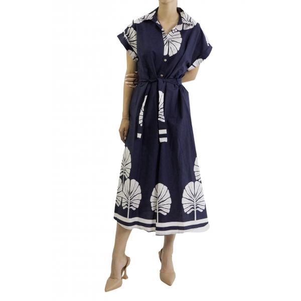 Vestito lungo fantasia manica corta 